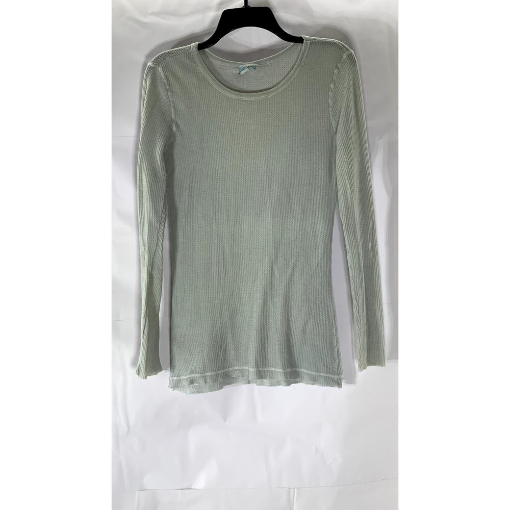 DAMSEL Women's Light Gray Thermal Knit Crewneck Lightweight Long Sleeve Top SZ L
